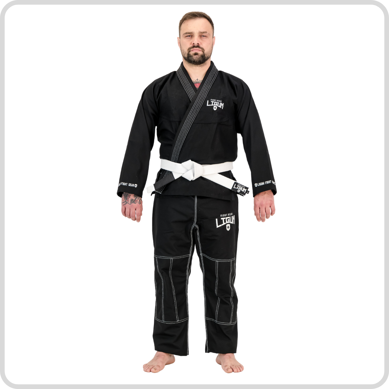 fight gear bjj 450GSM Black Jiu Jitsu Gi - Grappling