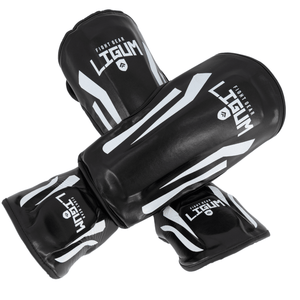 Black and White Muay Thai MMA Shin Pads - Ligum Fight Gear