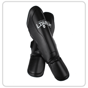 Black Muay Thai MMA Shin Pads - Ligum Fight Gear