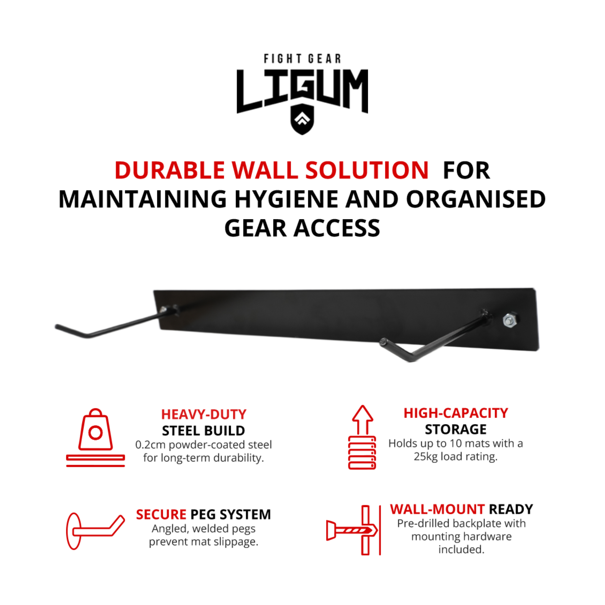 Wall-Hanging Exercise Mat Rack with Eyelets – Facility Organisation