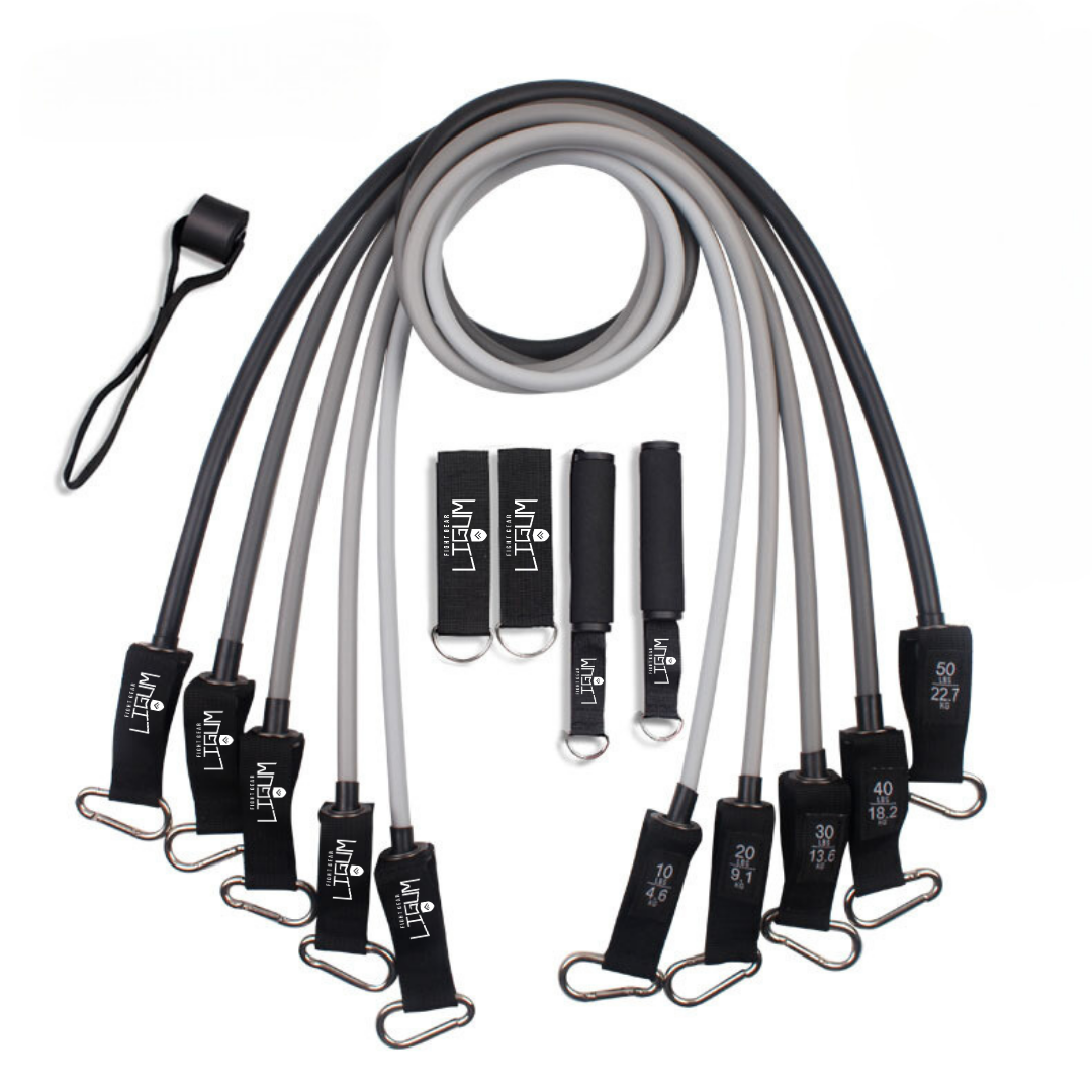 100% Latex Resistance Rope Band Kit (11-Piece) - Black