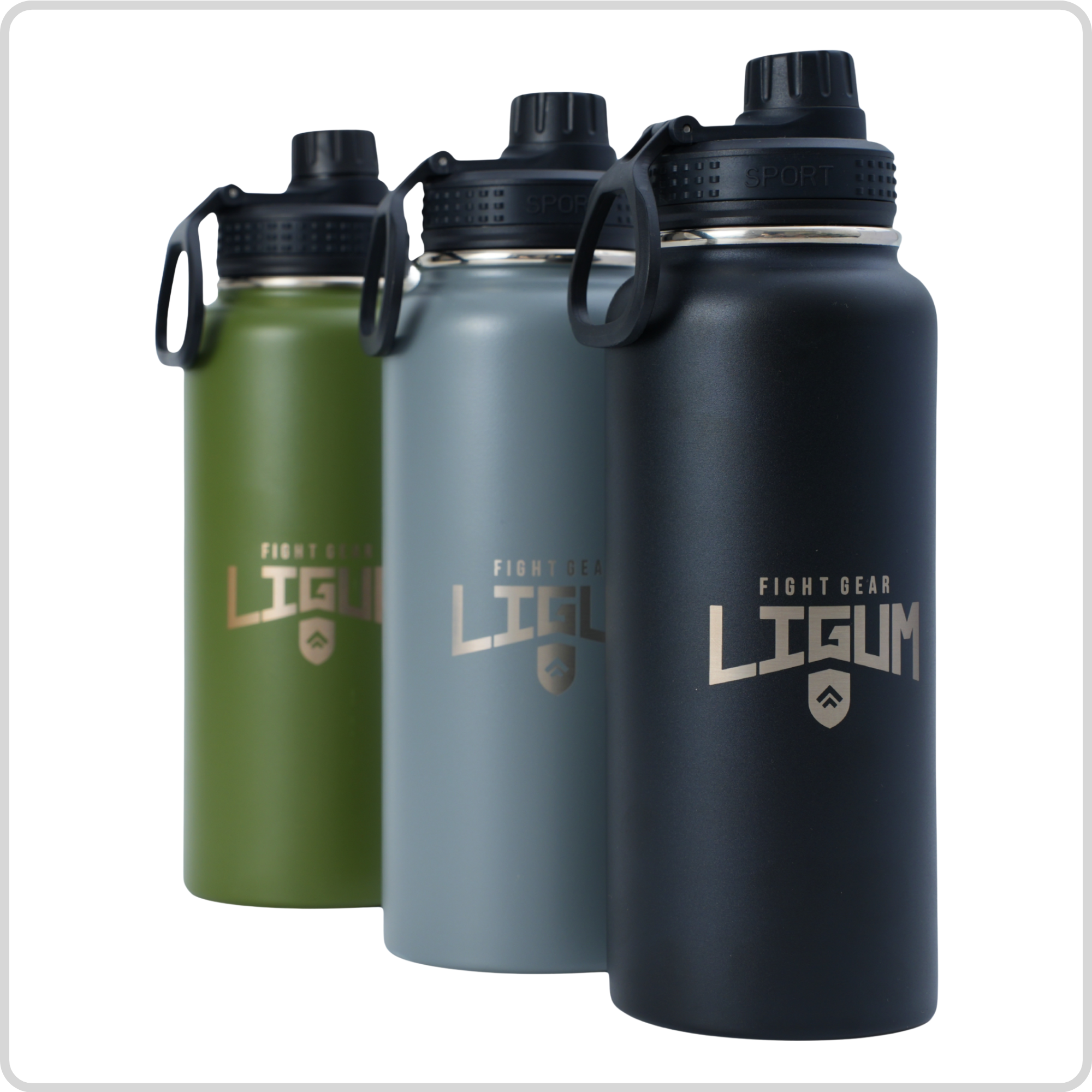 1L Ludus Series - Vacuum Insulated Steel Water Bottle + Straw & Screw Lid