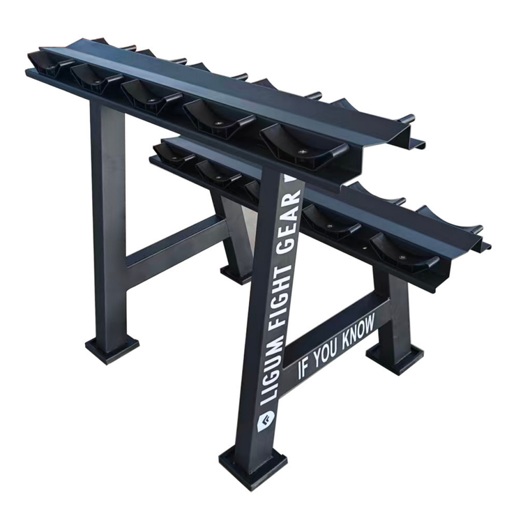 Commercial Round Head Dumbbell Rack – Reinforced Steel - Fitness Facility