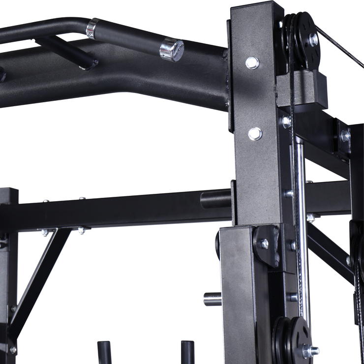 Commercial-Grade All-in-One Power Rack with Smith and Cable System