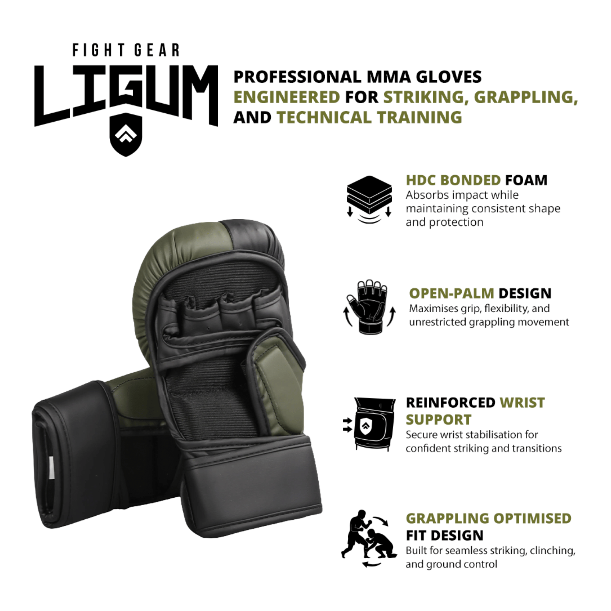 Virtus Grappling Gloves - MMA - *HDC* Bonded Foam