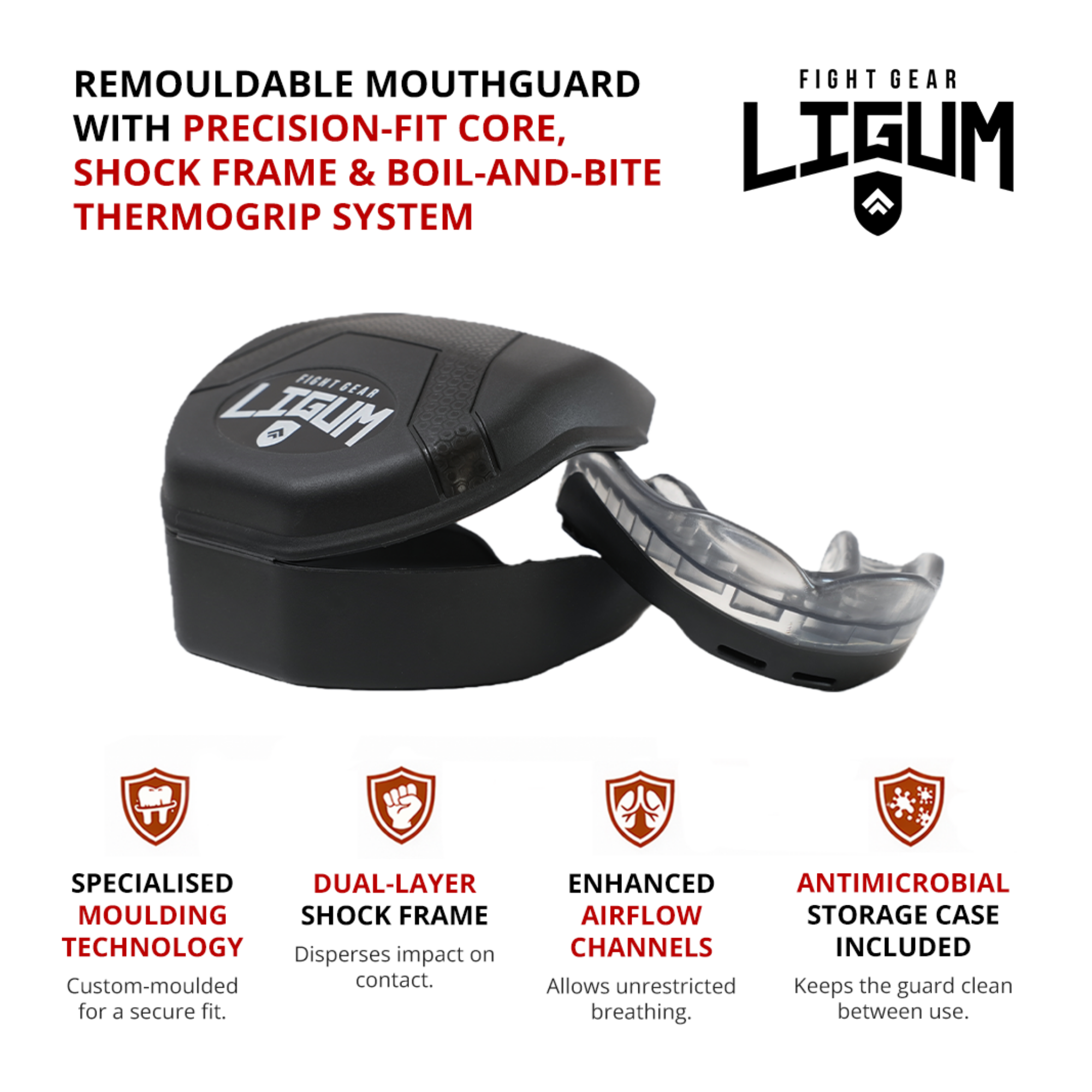 Ludus-X Combat Mouthguard - Advanced ThermoGrip Moulding Technology