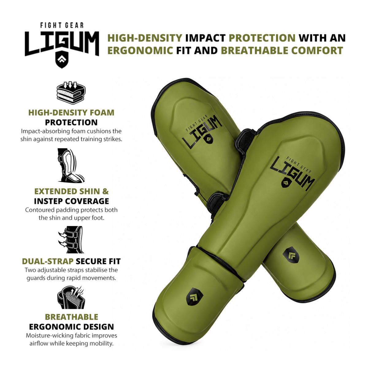 Shin Pads - Olive Green