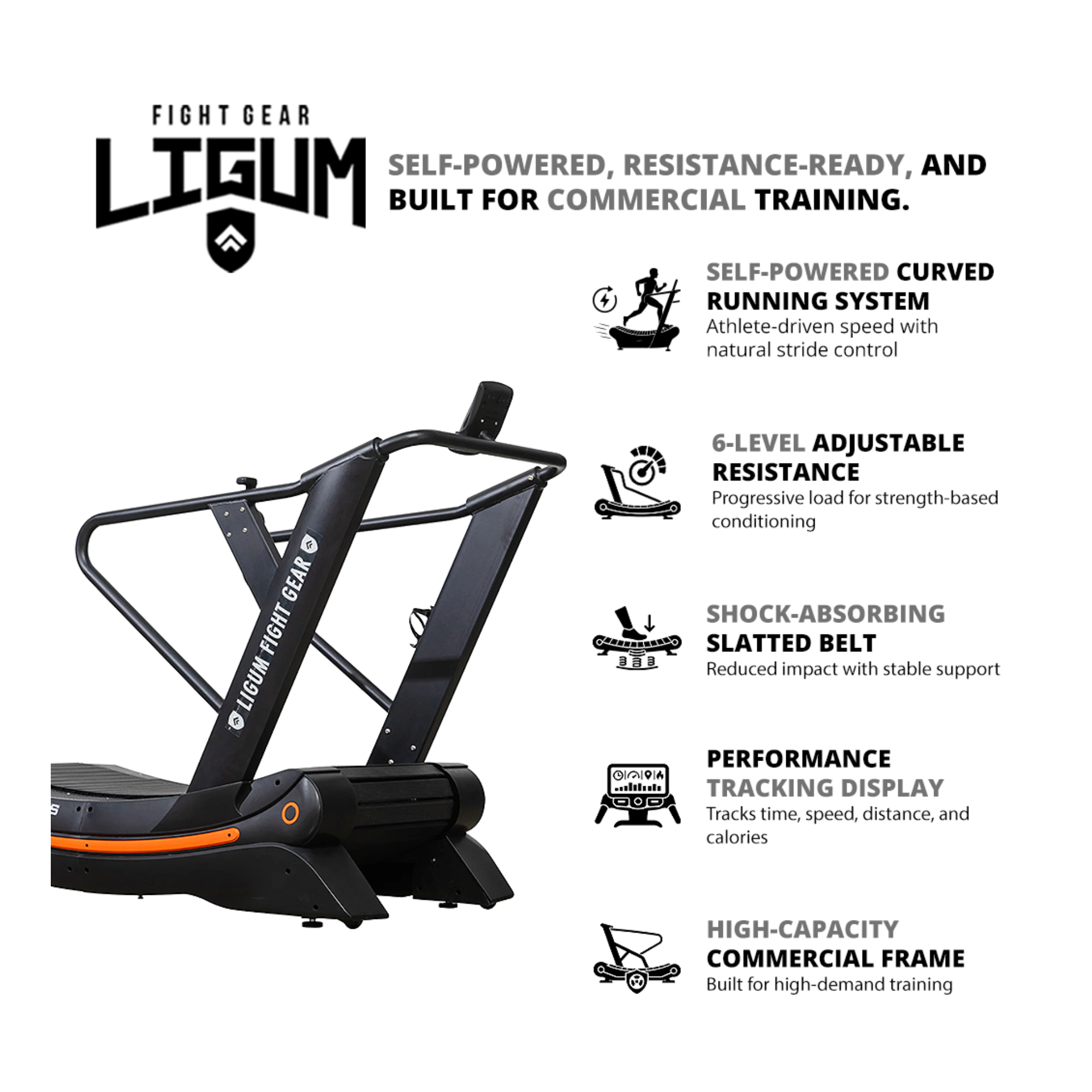 A-320 Curved Performance Treadmill - Sprint and Endurance Training - LFG