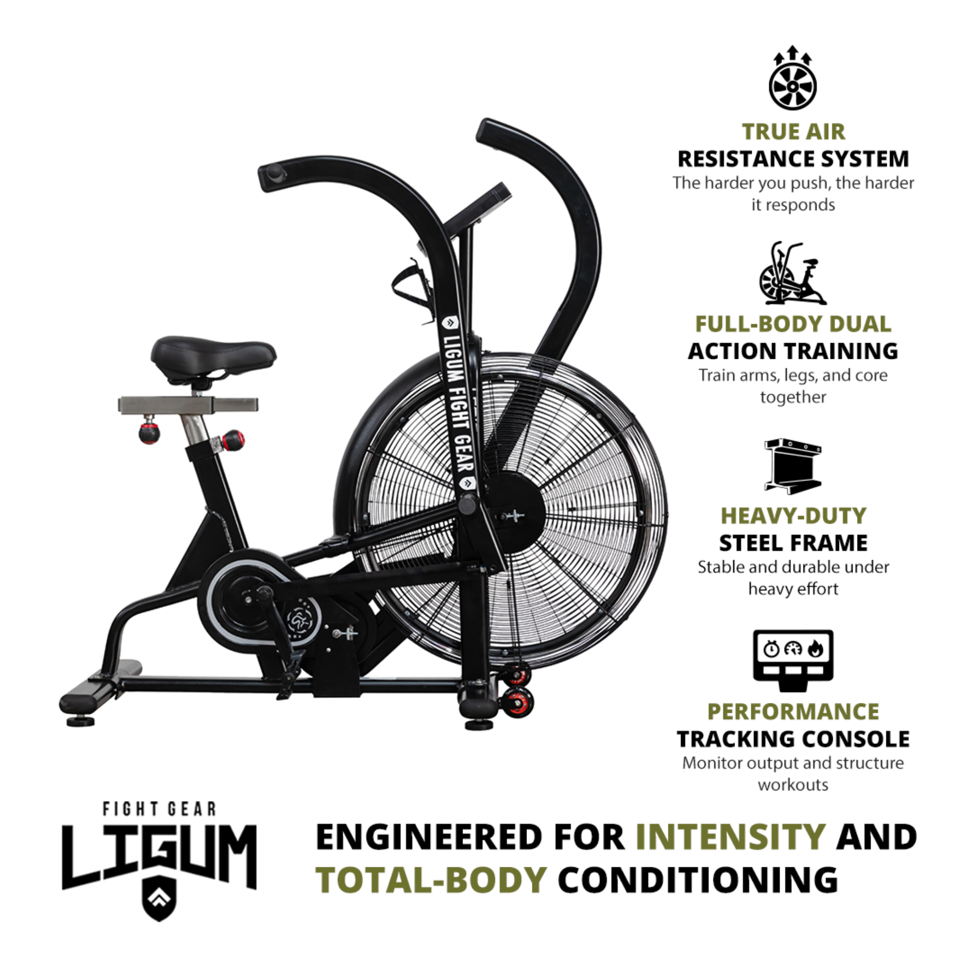 Legionary A200 Air Bike - HIIT & Endurance Training - Ligum Fight Gear