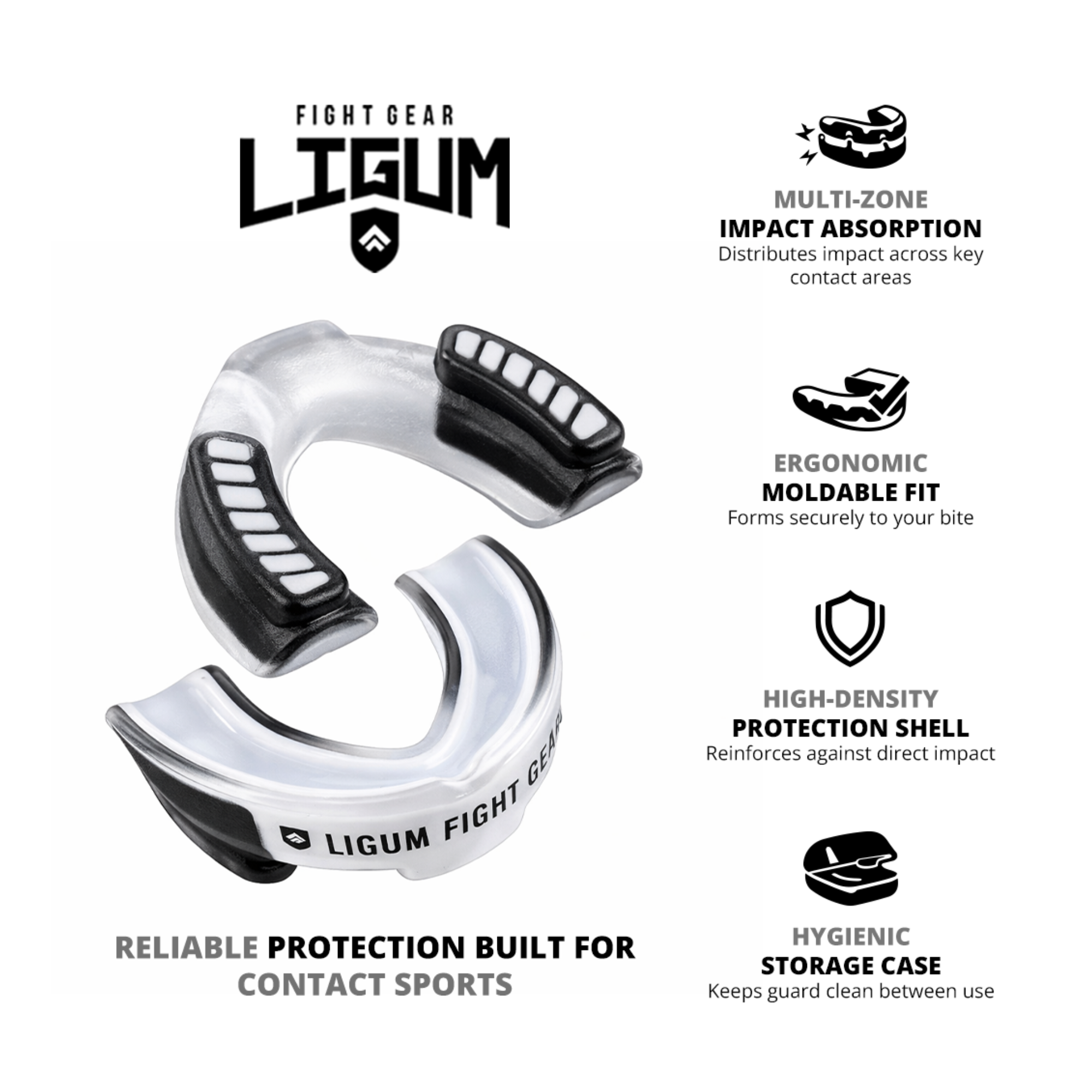 Rubicon Gen 2 MMA Mouth Guard - Impact Protection Gum Shield  + Carry Case