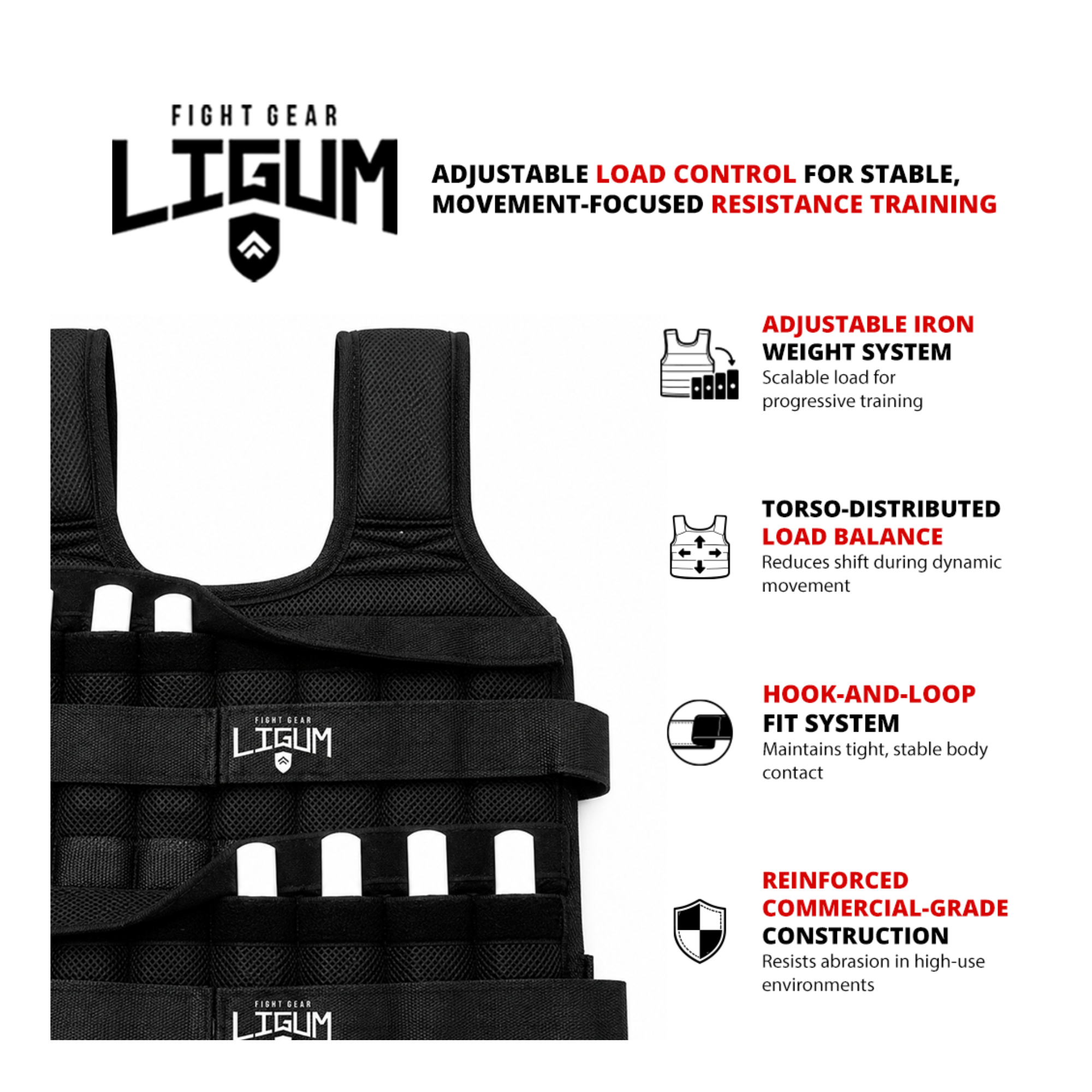 Pro Athlete - Adjustable Weight Vest - Adjustable Removable Weights