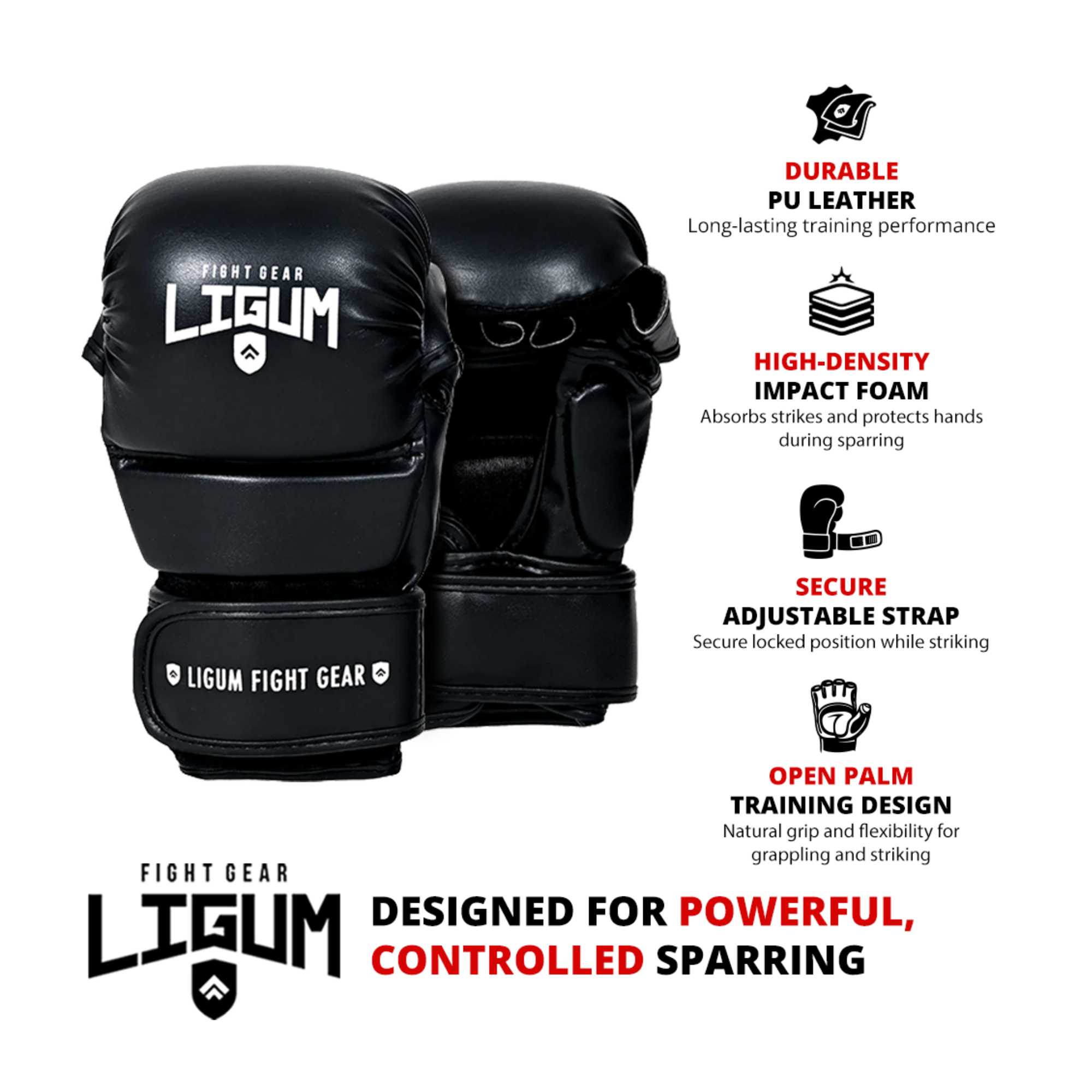 Optio X Pro - MMA Gloves - High Density Impact Protection - Grappling