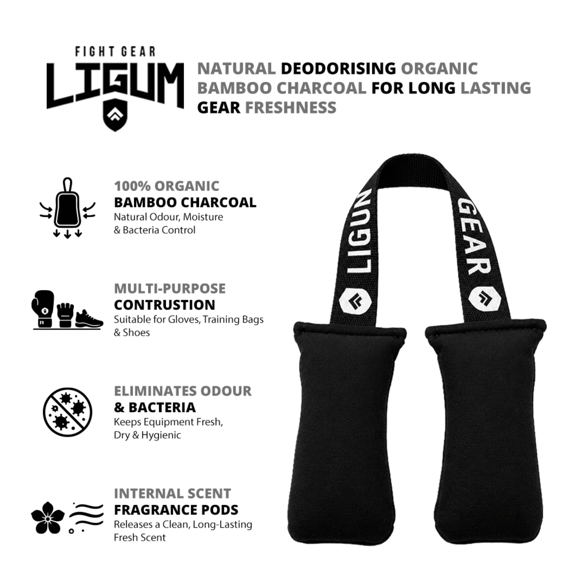 MMA and Boxing Glove Deodorisers - Anti-Bacterial Charcoal Odour Absorbing