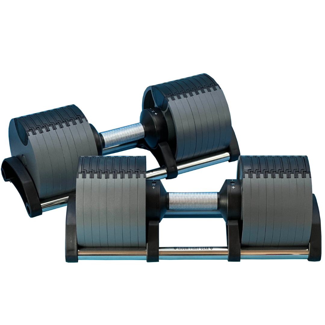 Premium 32kg Adjustable Dumbbell Pair Ligum Fight Gear