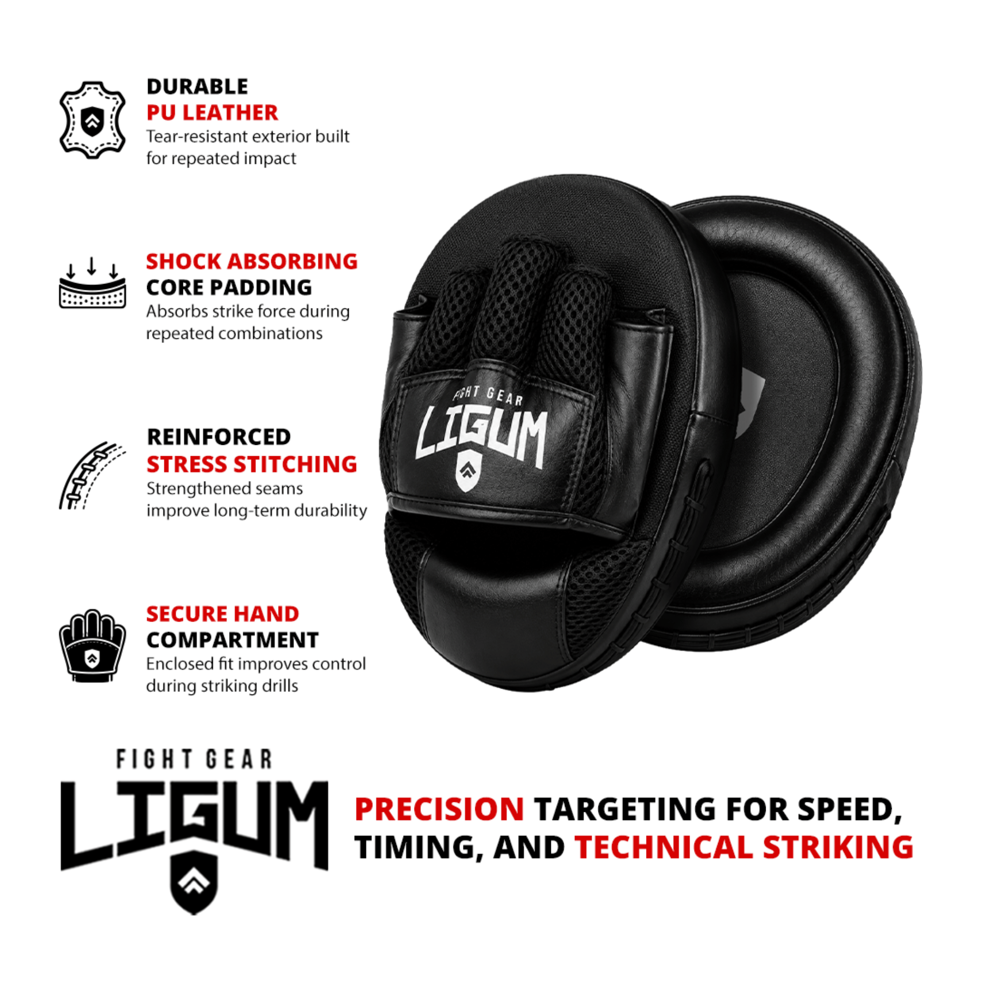 Focus Mitts - MMA & Boxing Coaching Targets - Strike Accuracy - Pair
