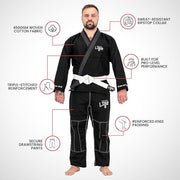 450GSM Black Jiu Jitsu Gi - Grappling - Competition Grade