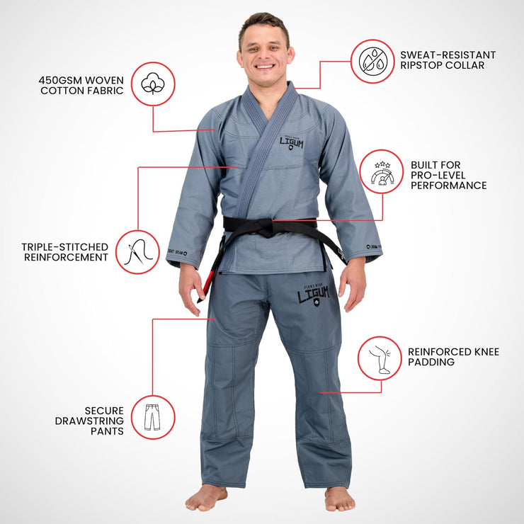 450GSM Dark Grey Jiu Jitsu Gi - Grappling - Competition Grade