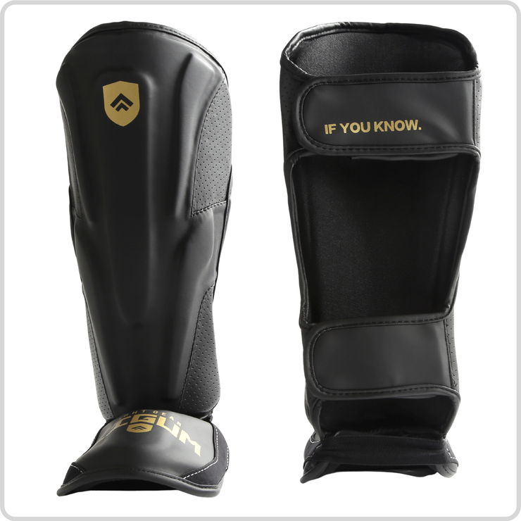 Praetor X-2 MMA Shin Pads - Leg Protective - Kick Boxing + Muay Thai - Black