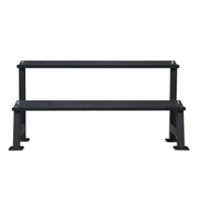 Commercial 2-Tier Kettlebell Dumbbell Rack – Steel Weight Storage Organizer