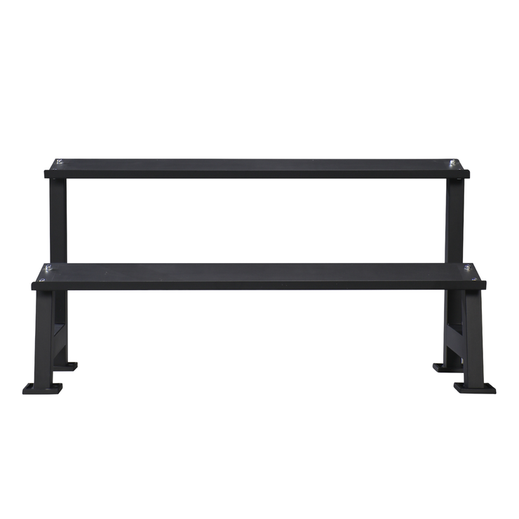 Commercial 2-Tier Kettlebell Dumbbell Rack – Steel Weight Storage Organizer