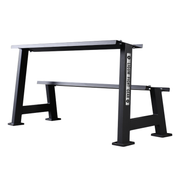 Commercial 2-Tier Kettlebell Dumbbell Rack – Steel Weight Storage Organizer