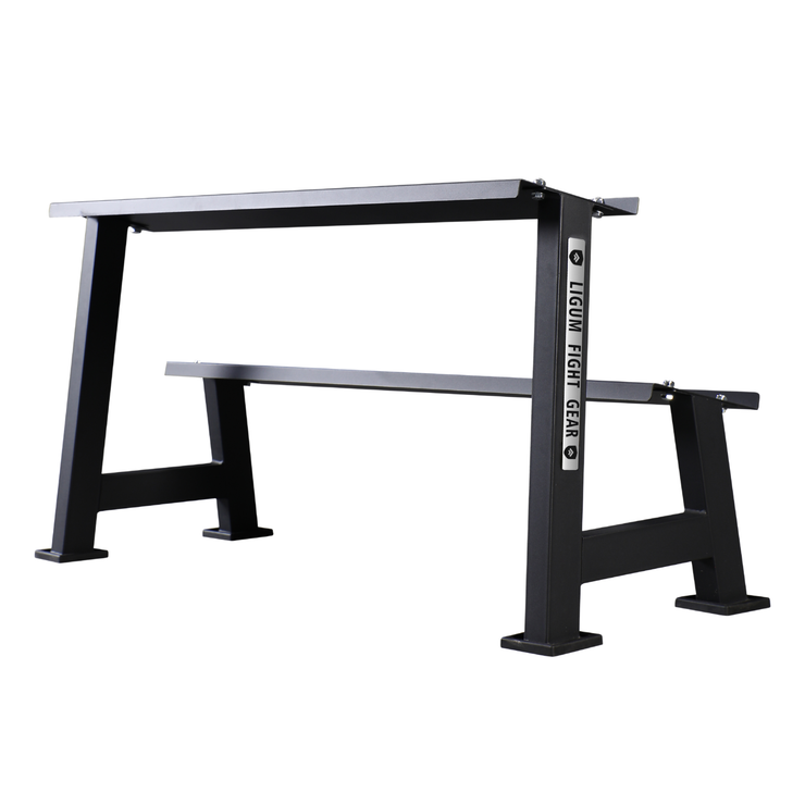 Commercial 2-Tier Kettlebell Dumbbell Rack – Steel Weight Storage Organizer