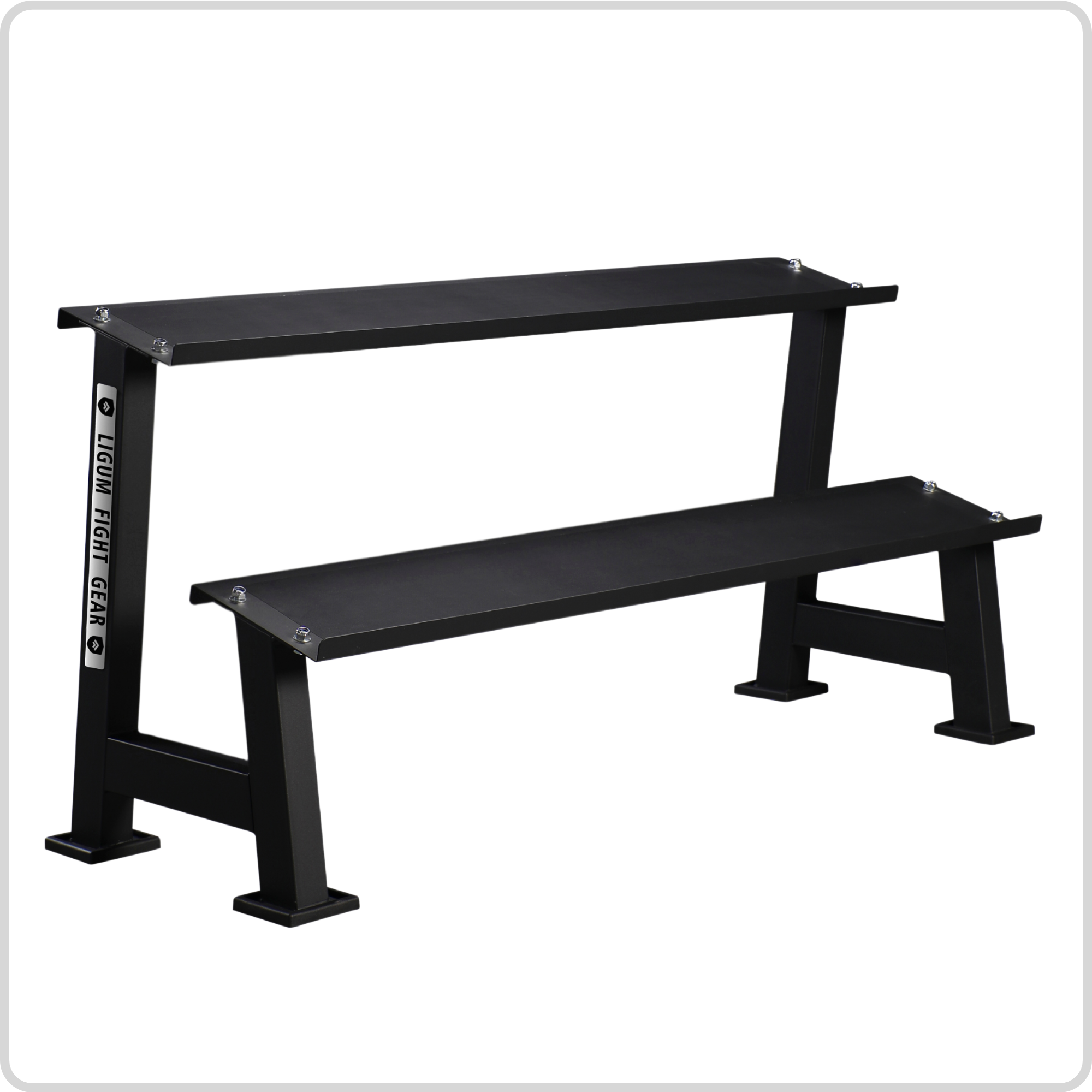 Commercial 2-Tier Kettlebell Dumbbell Rack – Steel Weight Storage Organizer