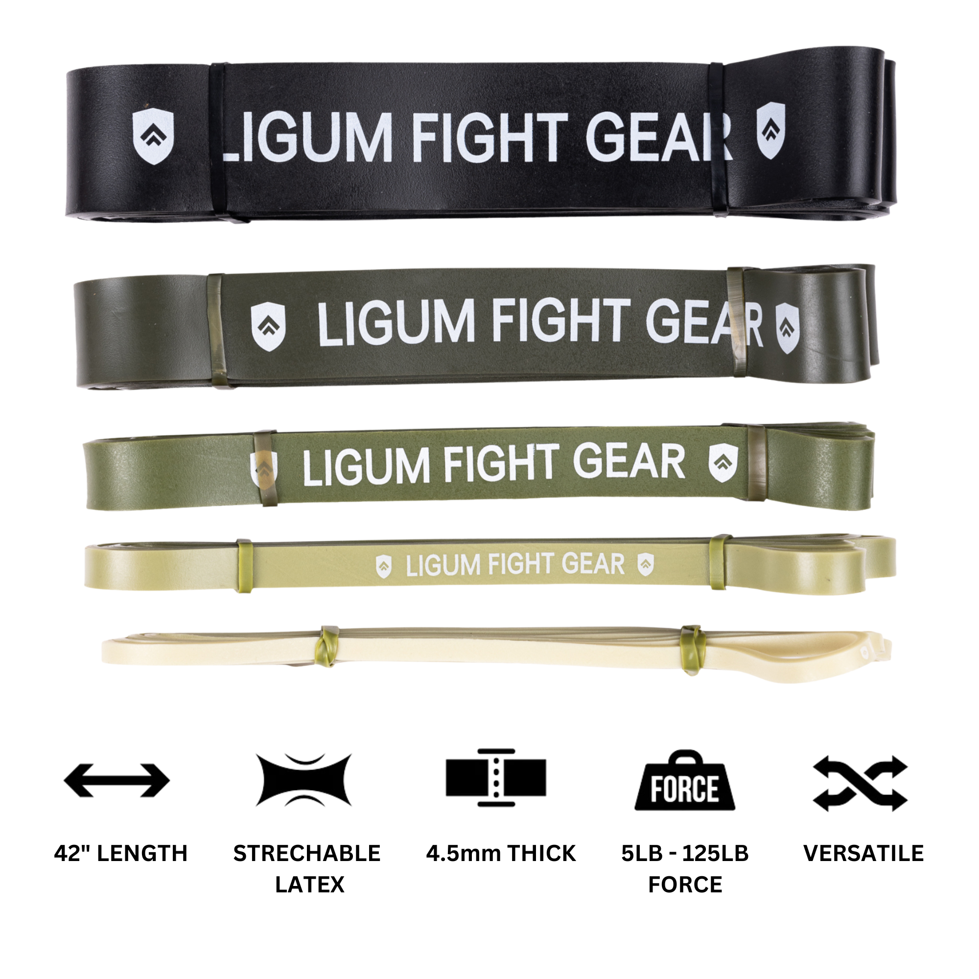 100% (Dual Coated) Latex Resistance Bands - 11  Piece Set