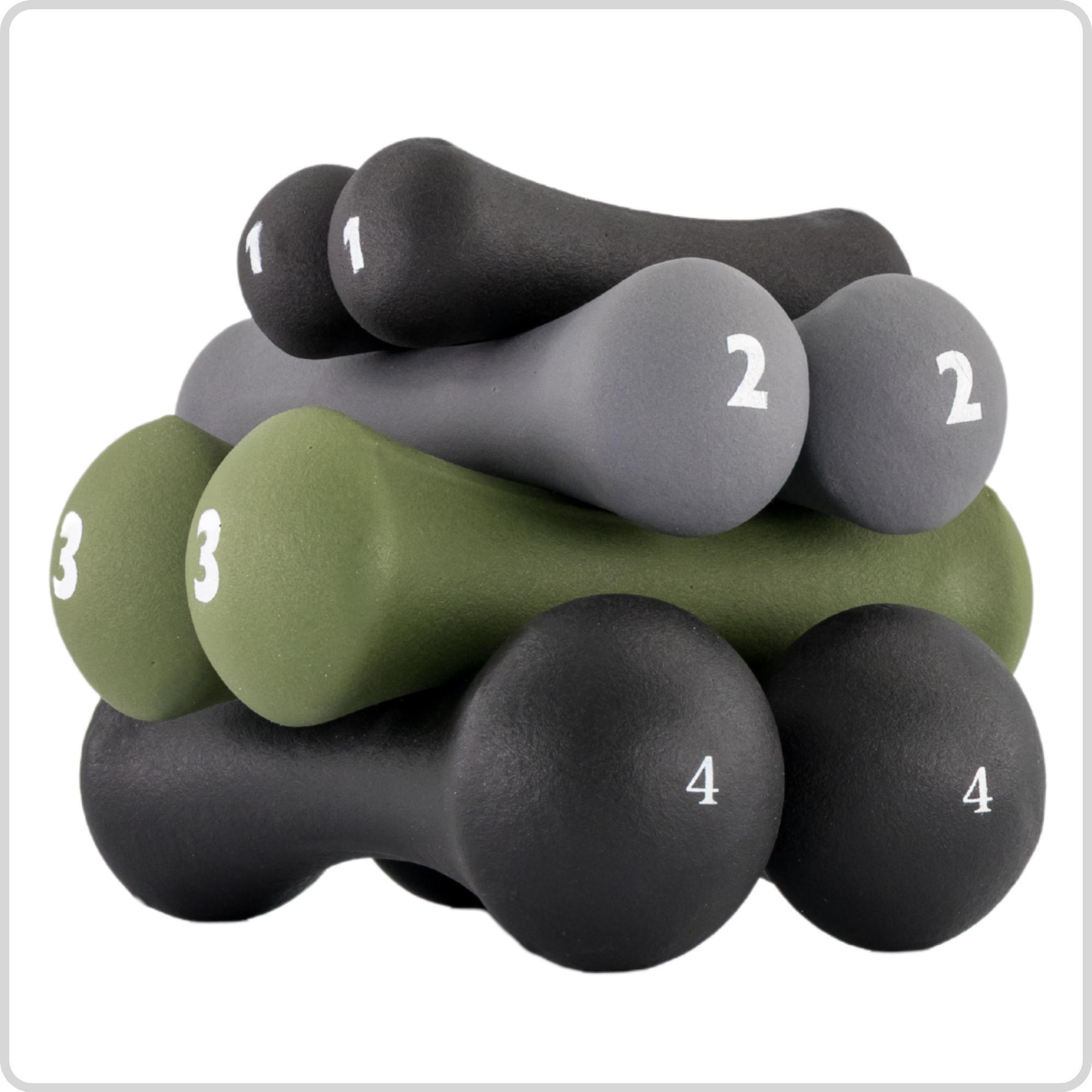 Shadow Series - Bone Dumbbells - Neoprene Coated Cast Iron