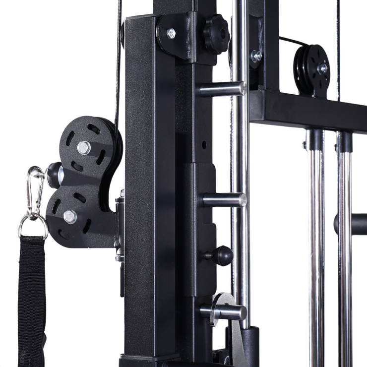 Commercial-Grade All-in-One Power Rack with Smith and Cable System